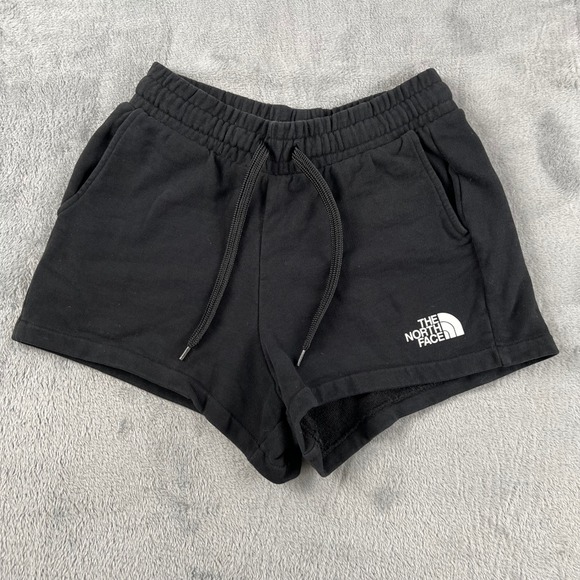 The North Face Pants - The North Face Womens Size S P Black Sweat Shorts Logo Drawstring Waist Lounge